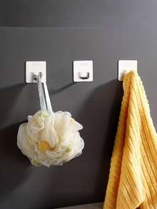 1pc/2pcs/4pcs/6pcs/8pcs/12pcs Heavy Duty Adhesive Hooks, Towel Hooks, Stick On Hooks, Wall Hangers, Waterproof Stainless Steel Sticky Hooks For Bathroom Kitchen Home - Multicolor - View 6