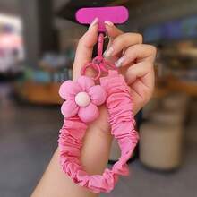 سلسلة هاتف بزهور، سوار معصم من قماش مطوي بزهور طازجة، إصدار واسع لا يسبب احتكاكًا، مناسب للسفر والتنزه والتسوق، سلسلة حافظة هاتف فاخرة - متعدد الألوان - مشاهدة 13