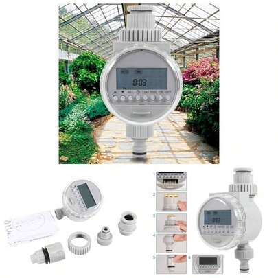 Temporizador de Riego Automtico con Regulador Inteligente e LCD Digital para Plantas de Invernadero, Jardn y Huerto Casero