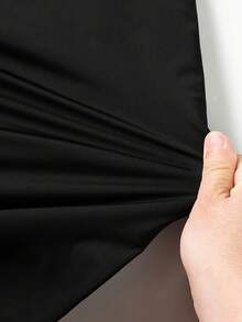 Plus Size Men's Elastic Straight Leg Shorts, Solid Color, Zipper Pockets, Drawstring, Lightweight, Suitable For Sports, Running, Fitness, Summer