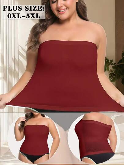 LRNG XMNG EA Blusa sin mangas de talla grande para mujer, de unicolor, elegante y casual, con hombros descubiertos, sin costuras, inalámbrica, cómoda, elástica y transpirable