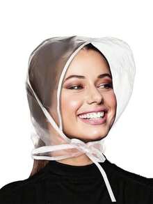 6 Pieces Rain Bonnet With Visor Clear Waterproof Rain Scarf Protect Hairstyle Plastic Rain Hats For Women