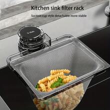 1pc/Approx. 50pcs Practical Kitchen Sink Strainer Rack, No Drilling Suction Cup Removable & Movable, Filters Food Scraps, Residues, Waste, Prevents Clogging, Disposable Filter Net, Suitable For Sink Side
