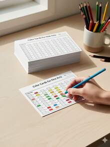 72色美术学生填色卡 - 艺术调色盘，彩色铅笔，水彩笔，马克笔，双面哑光表面，水彩和钢笔设计，适用于艺术项目，包含彩色铅笔、水彩笔、马克笔、艺术项目用品 - 黑與白 - 查看 1