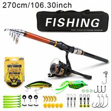 New Fishing Gear Combo, Fiberglass Telescopic Fishing Pole - Spinning Reel Fishing Carrier Bag, Freshwater And Saltwater Fishing Rod Kit For Bass Trout - Multicolor - View 13