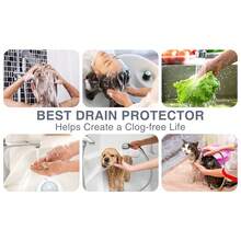 Japanese-Style Bathroom Drain Cover Hair Filter - Sink/Basin Drain Protector For Hair Clog Prevention - 白色 - 查看 7