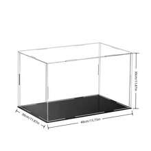 1 hộp trưng bày Acrylic trong suốt, hộp/tủ trưng bày chống bụi lắp ráp đa năng (cần gỡ bỏ lớp màng bảo vệ trên bảng trước khi sử dụng và cố định bằng dây chun sau khi lắp ráp), thích hợp để lưu trữ và trưng bày các khối xây dựng/tượng nhỏ/mô hình xe hơi/đồ sưu tầm/đồ lưu niệm/tượng - trong suốt - Xem 5