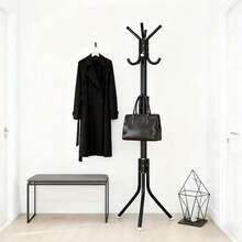 Standing Coat And Hat Rack With 12 Hooks - Multiple Colors Available - Multicolor - View 2