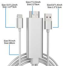 Ligh..Tning To HDTV Cable For Phone To TV 1080P HD White Braided Video Sync Screen Connector Compatible With Phone  Pad To HDTV Projector Monitor Plug Play With Independent Power Supply Ensures Greater Stability. - White - View 7