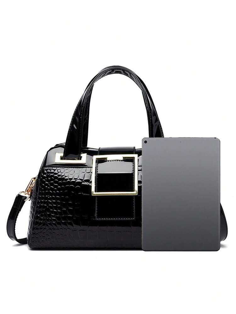 Luxury Designer Brand Women's Crossbody Bag, New Shiny Textured
