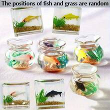 Charming Miniature Dollhouse Fish Tank -1:12 Dollhouse Miniature Fish Tank Simulation Aquarium Home Decor Toy Doll House Accessories, Perfect For Garden Decor & Desktop Display, Ideal Gift - Multicolor - View 19