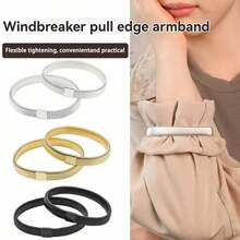 1 cái/2 cái/4 cái Dây đeo tay co giãn bằng kim loại, chống trượt, dùng để giữ tay áo, trang trí quần áo, unisex - Vàng/Bạc/Đen - Nhiều màu - Xem 2