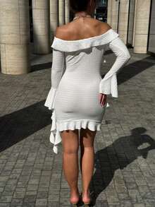 Vestido corto blanco para mujer, elegante, grácil, joven, fashionable, dulce, etéreo, lujoso, ideal para fiestas de té por la tarde, uso en exteriores, cumpleaños, fiestas de club, celebraciones de Año Nuevo - Blanco - Ver 5