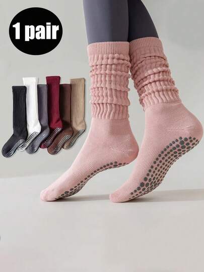1 Đôi tất cao đến đùi có đế silicon cho nữ, tất thể thao thông thường đa năng cho nhiều dịp khác nhau