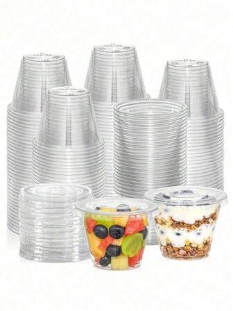 20/50pcs 160/60ml Transparent Plastic Cup With Lid, Suitable For Iced Coffee, Smoothie, Milkshake And Any Cold Drink, Suitable For Wedding Party Mother's Day Graduation