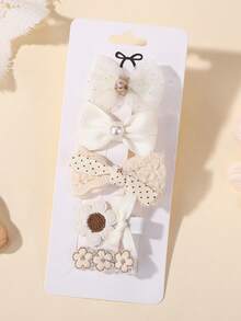 4/5pcs Bohemian Style Cute Bowknot Hair Clips, Sweet Kids Fashion Hair Accessories Gift Set - Multicolor - View 10