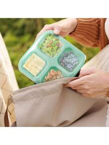 1 Set Caja de Almuerzo Reutilizable, Caja de Snacks, Contenedor de Almacenamiento de Alimentos de 4 Compartimentos, Caja Bento, Inodoro, Juego de Vajilla, Útiles Escolares, Artículos Esenciales de Cocina, Imprescindibles para Camping, Adecuado para Mezclar y Almacenar Alimentos, Adecuado para Compartir y Transportar Alimentos, Con Compartimentos para Snacks, Buen Sellado, Puede Almacenar Nueces, Caramelos, Snacks, Pasteles, Frutas, Refrigerable, Puede Usarse como Caja Bento, También Adecuado para Almacenamiento en Cocina, Microondas y Lavavajillas, Adecuado para Adultos, Estudiantes, Trabajadores de Oficina, Regalos de Navidad, Temporada de Regreso a la Escuela. - Multicolor - Ver 7