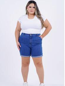 Women's Plus Size Blouse In Smooth Viscose Knit Fabric, Round Neckline And Short Raglan Sleeves With Braided Details Finished With A Turned-Up Hem. It Has A Plaque Detail On The Side Hem And Back, Round Neckline Finished With A Cutout.

A Basic Piece Ideal For Putting Together Your Summer Looks!

Our Size L Has A Length Of 66 M. - 白色 - 查看 9