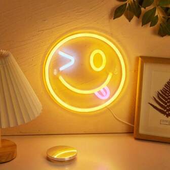 1pc Emjoy Mischievous LED Neon Sign Light, For Wall And Table Decor Light Up Sign, USB Powered Neon Sign Light, For Bedroom Room Wedding Party Decoration