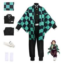 Disfraz De Tanjiro Cosplay Infantil Adulto Anime Traje Kimono Tipo Yukata Ideal Para Convenciones Regalo Cumpleaños Halloween Navidad Reyes Magos Tanjiro shinobu KIMETSU NO YAIBA  W5891 VERDE Tanjiro - Verde - Ver 6