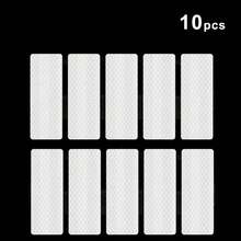 10pcs Baby Stroller Night Safety Reflective Stickers, Multi-Functional Car/Motorcycle Reflective Tape, Waterproof High Visibility Glow-In-The-Dark Safety Warning Decals - White - View 8