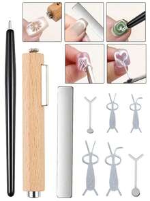 9件套猫眼磁性美甲套装 - 爱心兔三磁设计，心形凝胶指甲油磁性棒，强磁性美甲工具，适用于美甲沙龙、家庭、返校季 - 彩色 - 查看 5