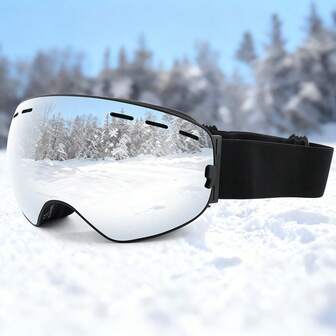 Double-Layer Anti-Fog Lens Snowboard Ski Skiing Goggles Spherical Dual-Layer Lens Snow Sports Goggles With Adjustable Non-Slip Elastic Strap For Sports