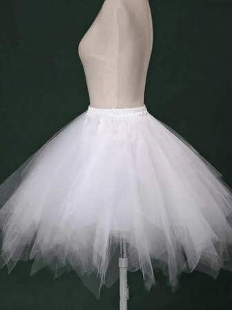 1 pieza Falda de tul de estilo europeo y americano de varios colores para mujer, enagua de color caramelo, enagua interior de crinolina, minifalda para fotografía/sesión de fotos de boda