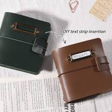 Retro PU Leather Faux Leather Pocket Album, 3-Inch Mini Photo Album, Portable Mini Instant Camera Album, Loose-Leaf Three-Ring Binder, Cards, Collectible Cards Album, Christmas Gift - Multicolor - View 4