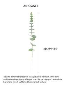 12/24PCS 38cm Eucalyptus Stems Artificial Eucalyptus Leaves For Home Flowers Bouquet Centerpiece Wedding Decoration Home Decor - Multicolor - View 14