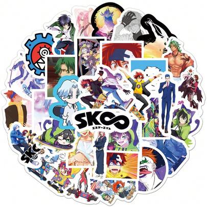 50PCS SK8 The Infinity Anime Stickers Cartoon Character Decals |Graffiti Decor For Laptop, Luggage, Phone Notebook Anime Merchandise Gifts For Fans