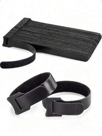 Återanvändbart kardborreband, längd: 150 mm, tillverkat av metalltrådsväv, lämplig för kontorsmaterial, justerbar längd, hållbart rem, högkvalitativt bindband, knytband, för teknikentusiaster och gör-det-själv-älskare.