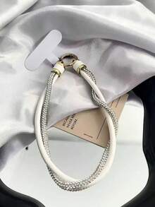 1pc INSY Rhinestone Embellished PU Leather Wristlet Phone Lanyard Bag Charm - Multicolor - View 12