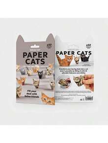 DIY 50 Pieces Of Paper Foldable Cat Table Top Ornament, Suitable For Office Party Gifts, Christmas Decorations, Cat Lover Gifts, Holiday Gifts, Holiday Decorations, Fun Table Top Decorations, Fun Decorations, Handmade Style, Stacked Cats, Decorations, Office Staff, Party Planners - Multicolor - View 8