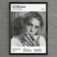 1张无框恐怖电影海报，鬼脸主题，复古惊悚风格，适用于卧室、宿舍、客厅、家庭影院、万圣节派对装饰，最佳礼物之选，生日礼物，趣味海报，房间装饰 - 彩色 - 查看 2