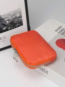 1pc Minimalist Compact Multi-Function Coin Purse Mini Key Holder Product Size: 11.5cm*7.5cm*2cm For Women Wallet Mini Wallet Purse Wallet Small Wallet Coin Wallet Purses For Woman Wallet For Ladies Wallet - Orange - View 2
