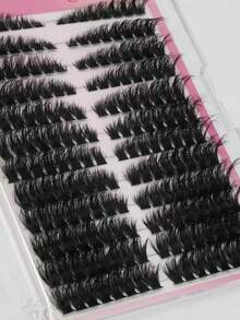 192pcs Fluffy D-Curl Fanned Individual Lashes, Cat Eye Style, Reusable, Suitable For Beginners, Daily Life, Party, Travel, Music Festival - D - View 4