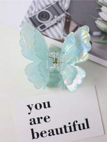 1个可爱蝴蝶亚克力发夹，复古宫廷风格，优雅双层翅膀，适合派对和所有季节的时尚发夹，优雅发饰，休闲发卡，优雅爪夹，夏季海滩度假必备。 - 彩色 - 查看 10