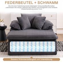 A 46cm High Reclining Sofa With A Clean, Frameless Design, Ideal For Reading. Featuring Wide Armrests, It Comes Fully Assembled. - Grey - View 9