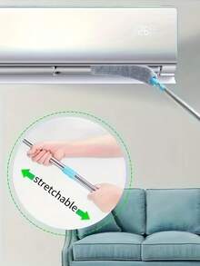 1pc Bed Bottom Cleaning Artifact Crevice Cleaning Electrostatic Dust Removal Duster Sweep Bed Bottom Dust Cleaning (Due To Different Batches, The Design And Color Of The Handle Plastic Parts May Vary. We Apologize For Any Inconvenience Caused.) - Default - View 6