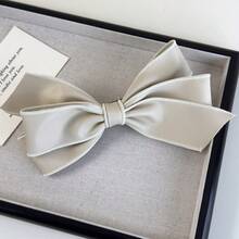 1个韩国软PU皮革蝴蝶结发夹，优雅蝴蝶结发夹，适合日常发型，爪夹，发卡，发夹，头部饰品，女士发饰，发夹，夏季，假日，旅行 - 彩色 - 查看 7