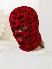 1pc Unisex Halloween Personalized Knitted Balaclava Neck Warmer Ski Mask, Funny Little Devil Design Covering All But Eyes, Winter - A - View 13