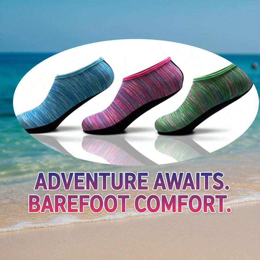 1 Pair Water Socks, Lightweight & Breathable Holiday Gift, Non-Slip Bottom For Water Sports, Diving, Walking And Fitness, Adult Water Shoes, Multiple Sizes And Colors Available - Multicolor - View 1