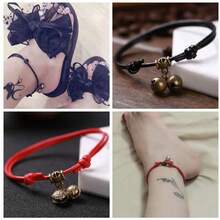 Retro Year Of Birth Anklet With Bell Charm – Couple Best Friend Minimalist Unisex Accessory - Multicolor - View 3