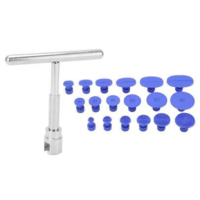 Extractor de abolladuras, Paintless Dent Kit con 1pcs Bar 18pcs Dent Pulling Tabs Metal Car Dent Repair Extractor de reparación de abolladuras para reparar abolladuras