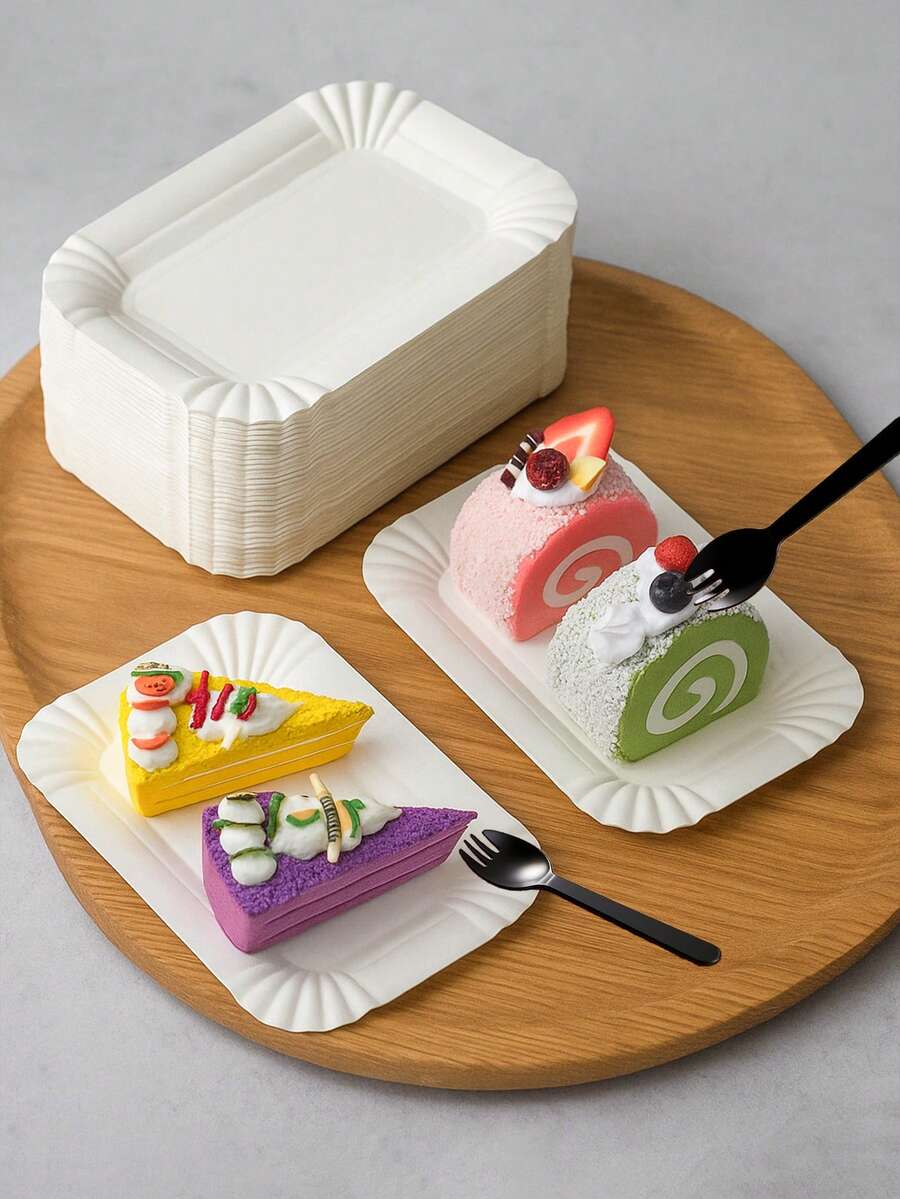 Bộ 10/100 đĩa bánh, đĩa bánh sinh nhật, đĩa tráng miệng & bánh cupcake, đĩa nếm thử, đĩa tiệc & dao nĩa, dĩa, thìa, đĩa ăn nhẹ, đĩa salad, đĩa giấy, thích hợp cho nhà bếp, phòng ăn, dã ngoại, cắm trại, tụ họp, lễ kỷ niệm, tiệc tùng, hồ bơi mùa hè, tiệc sinh nhật, tiệc ngoài trời, ngày Quốc khánh, Giáng sinh.