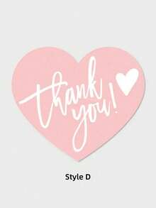50pcs New Elegant Heart-Shaped Thank You Labels - "Thank You For Supporting My Small Business" Thank You Cards - Handmade Craft Supplies, Valentine's Day, Mother's Day, Father's Day - Many - View 5