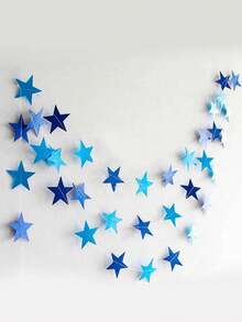 1set 4 Meters Shinning Bright Stars Decorate Birthday, Flags Blue Silver Gold Rose Gold House Decoration Outdoor Decoration Garland Stage Star Pendant - Multicolor - View 4