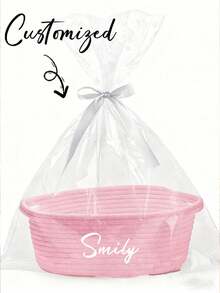 定制可折叠手工编织收纳篮,个性化小型手工编织绳收纳篮,定制手工编织绳收纳篮,定制桌面收纳篮,适用于客厅、卧室、书桌、珠宝收纳 - 彩色 - 查看 8