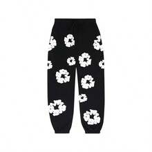 Denim Tears 'Sweatpants 'The Cotton Wreath' Pants Graphic And Drawstring For Unisex Adult - SOLE SERIOUSS, Women's Casual Drawstring With Modern Men Breathable Technology, Versatile Street Style Joggers Suitable For Streetwear, Casual Daily Wear, Weekend Outings, Music Festivals, Social Gatherings And More, Making It A Great Gift For Boyfriends Or Husbands.Sweatpants Sweats Wide For Men Sweat Pants Baggy Sweatpants - 黑與白 - 查看 1